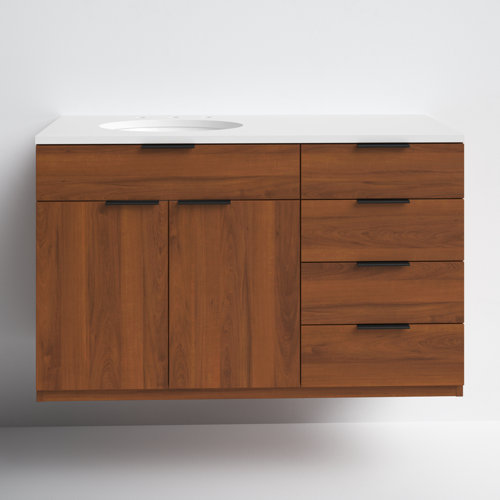 Bexley 42" WallMounted Single Bathroom Vanity with Quartz Top